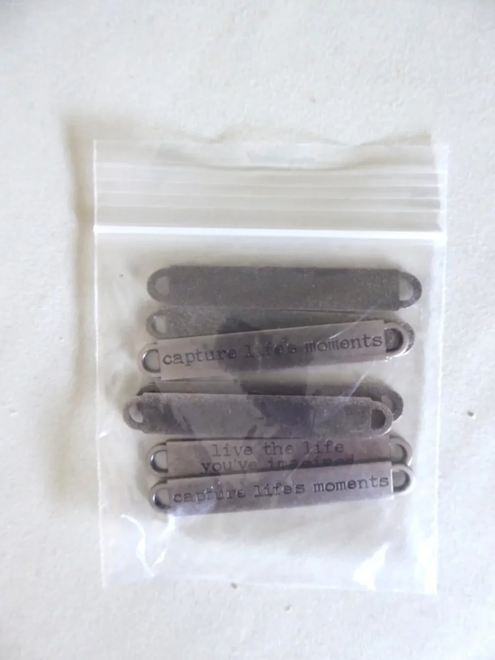 NEW TIM HOLTZ SILVER METAL QUOTE BAND PLATES (LOT OF 7) CRAFT JEWELRY MAKING